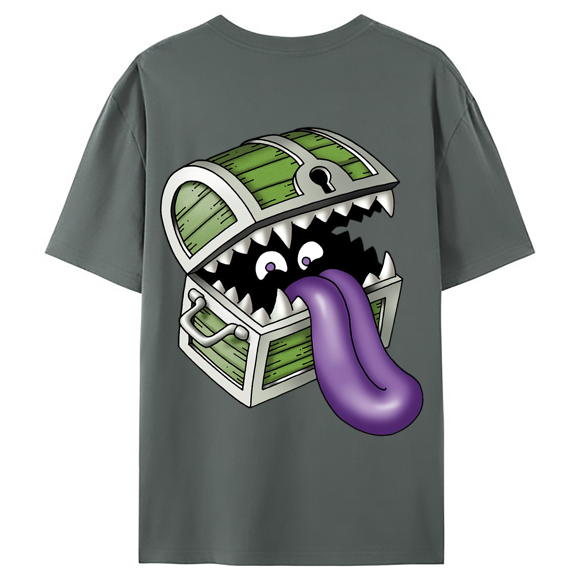 （画像用） ドラゴンクエスト Doragon Kuesuto Dragon Quest 綿100％ メンズ半袖Tシャツ（バックプリント） 通気性